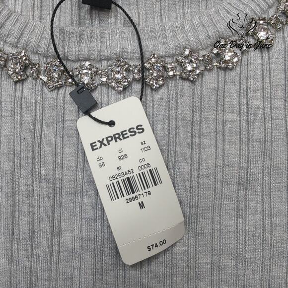 Express Long Sleeve Ribbed Top Size M - Picture 2 of 5